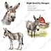 Donkey Clipart Watercolor Bundle | Cute Animal Clipart | Barnyard ...
