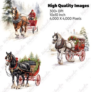 Horse Drawn Carriage Clipart Watercolor PNG | Horse Drawn Sleigh ...