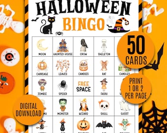 Halloween Bingo Printable Game | Halloween Bingo Cards for Kids & Adults | Fun Halloween Party Game | Instant Download Bingo Cards