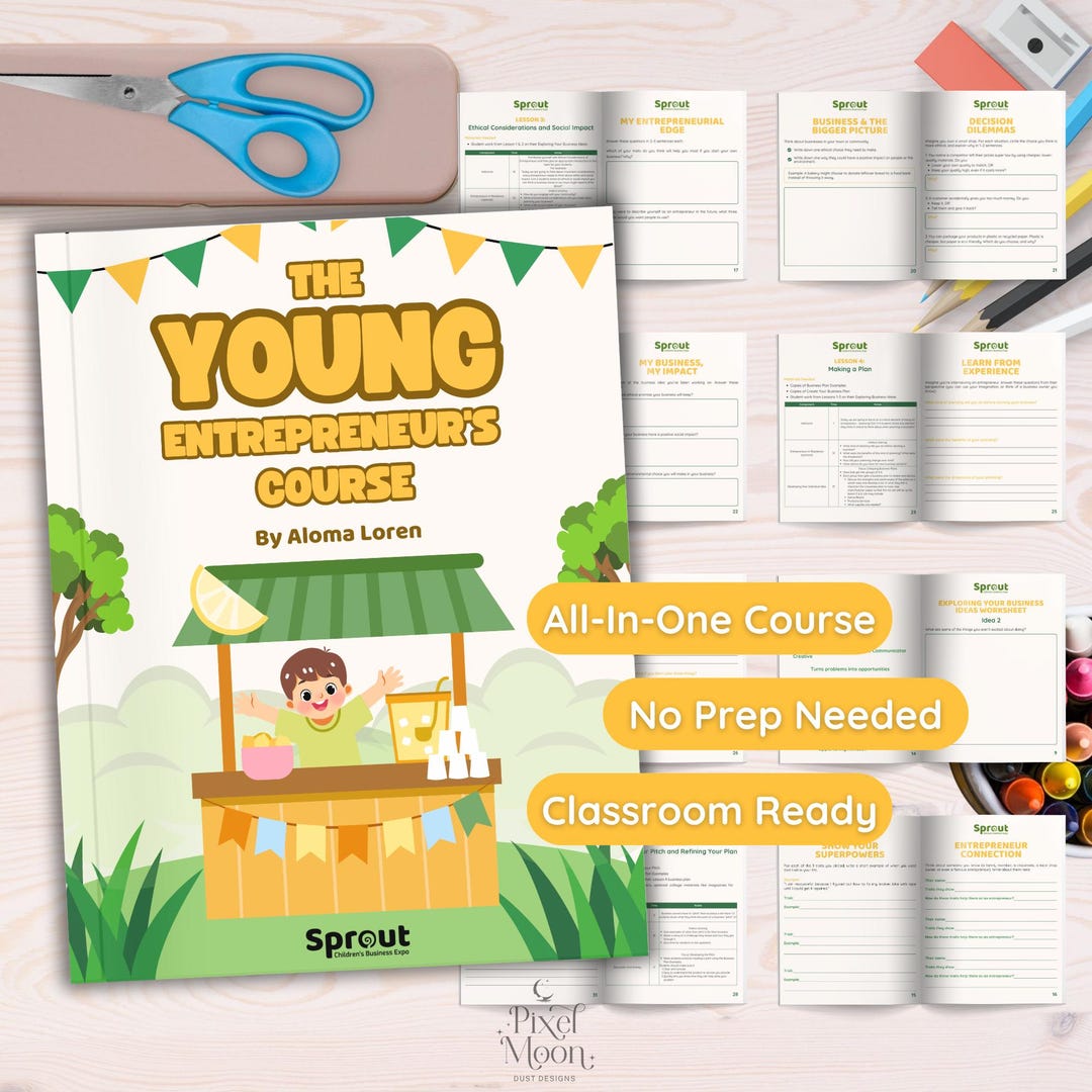 Young Entrepreneur’s Course Printable | Kids Entrepreneurship Workbook ...