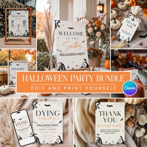 Invito digitale per Halloween, invito digitale per la festa di Halloween, invito per la festa di Halloween per adulti, invito vintage per Halloween, compleanno