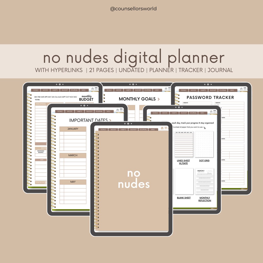 No Nudes Digital Self Care Journal Digital Planner - Etsy