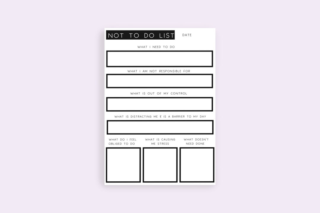 NOT TO DO Day Planner What Is Priority And What Is Not Day Etsy New