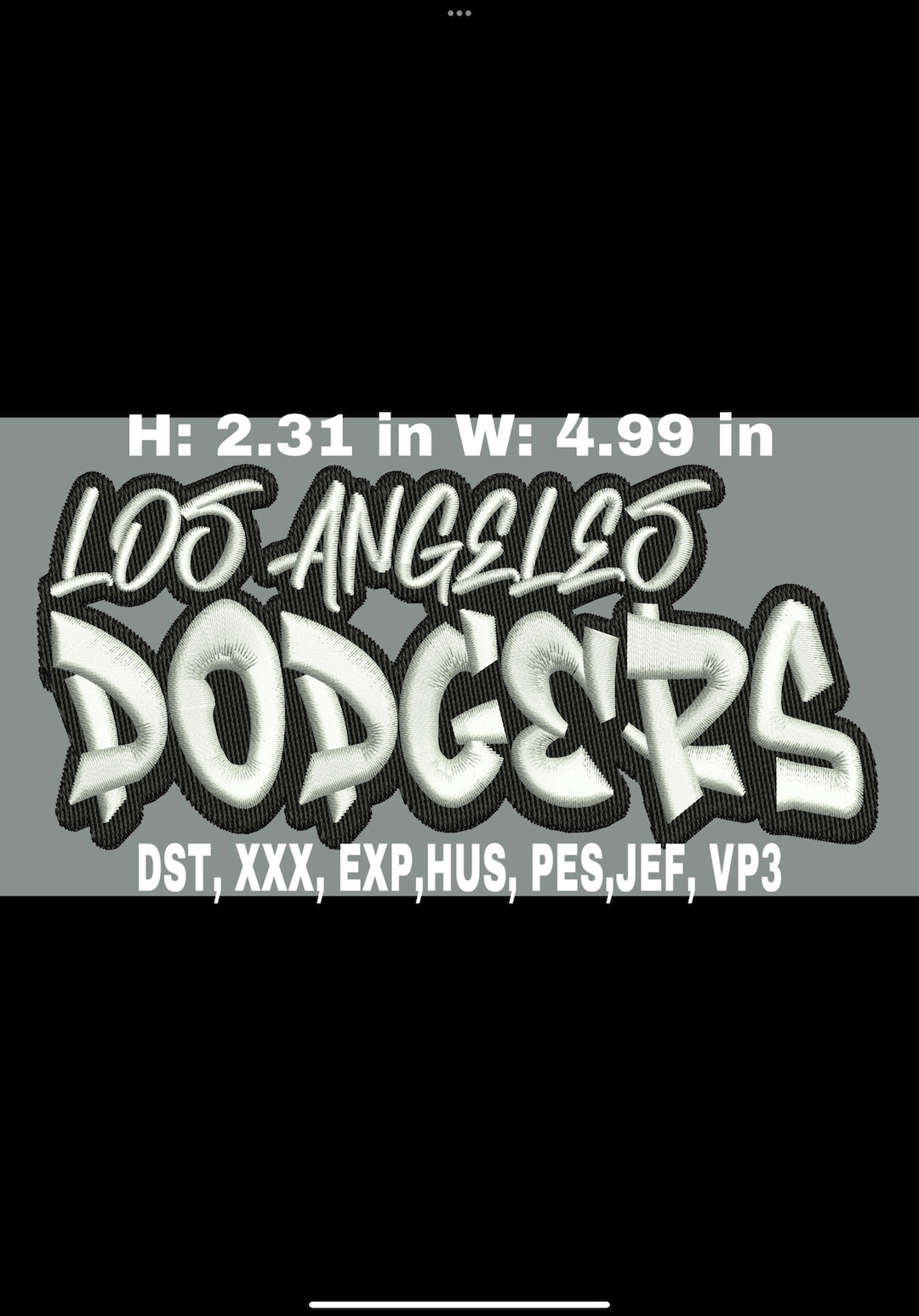 Los Angeles Dodgers Street Digitized Embroidery File. Etsy