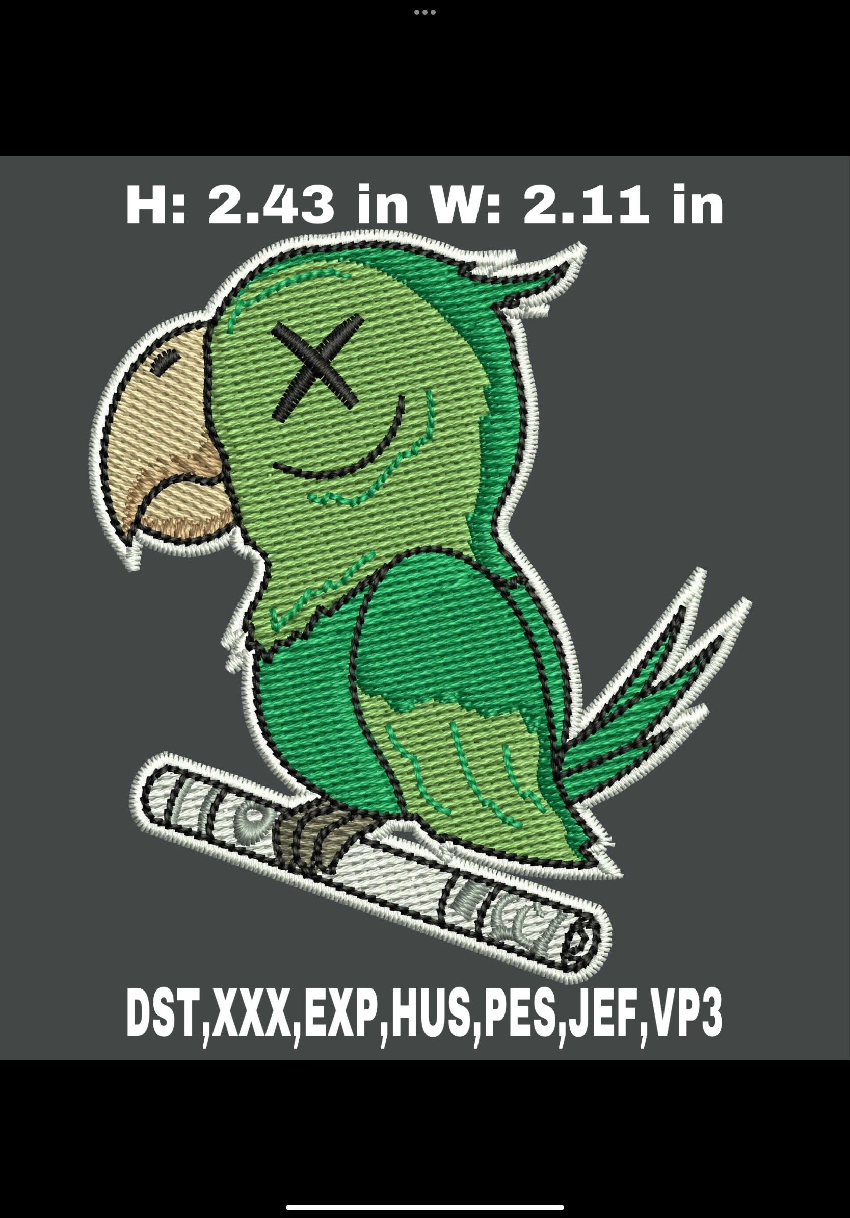 Parrot Perico Digitized Embroidery Logo - Etsy