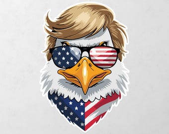 Eagle with America Flag Sunglasess Secret S USA Vinyl Decal Bumper, Wall, Laptop, Window, Etc,6 Years Resistance Laminated+ Free Sticker