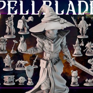 Spellblades Miniatures and Enchanted Objects Pack with Bonus Bookish Dragon STL