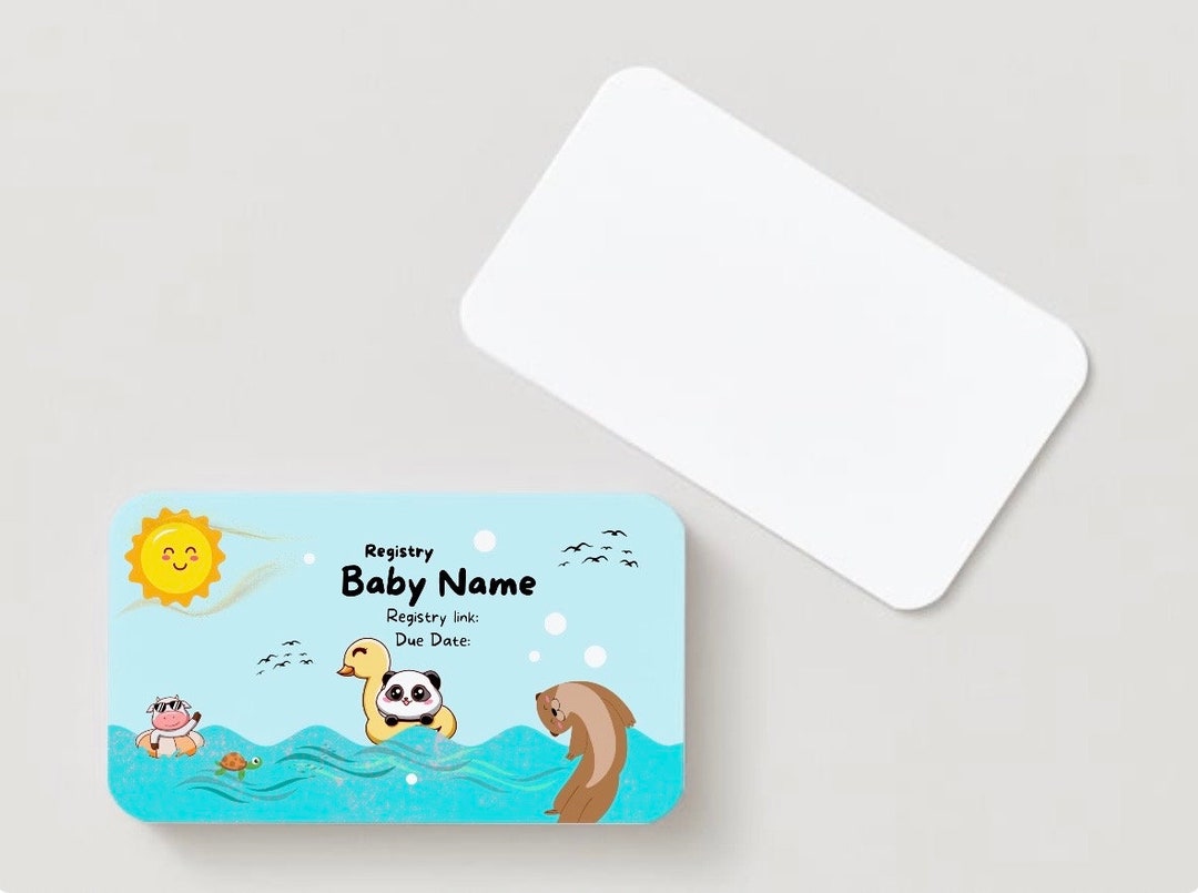 Baby Shower Registry Card Without Border Printable Summer - Etsy