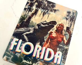 Greetings from Florida Postcard pack:  Swamp Sirens, Alligators & Florida Fever Dreams (Set of 3)