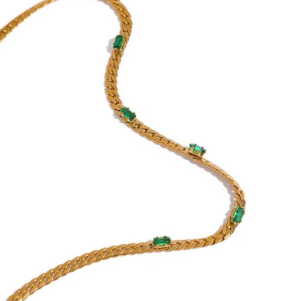 Green Emerald Snake Collar Necklace