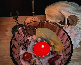 Pink Salt Bowl Kit for Manifesting Love and Passion [Ritual Supplies | Altar Decor | Manifestation]