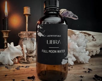 Full Moon Water in Amber Glass Bottle [Ritual Supplies | Crystal Cleansing | Manifestation | Witchcraft Gifts]
