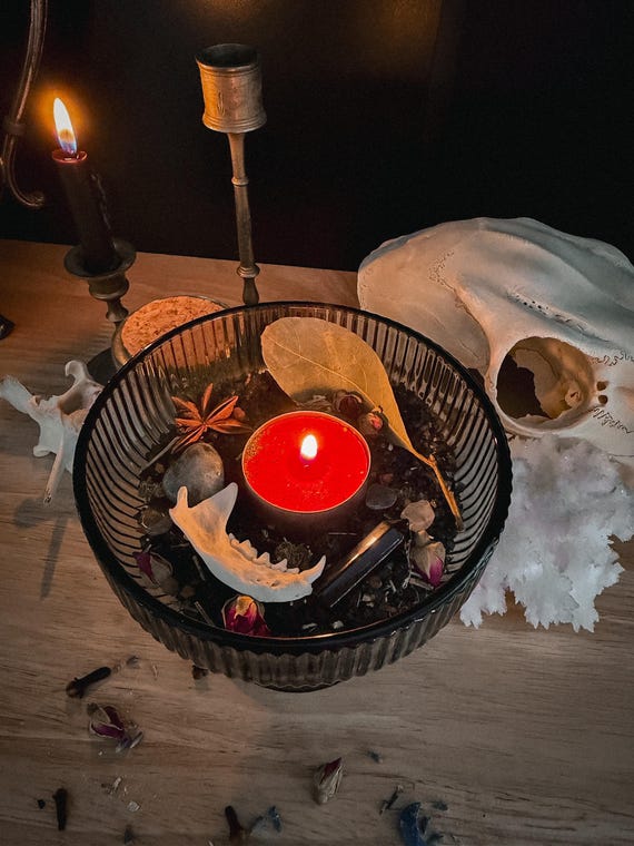 Black Salt Bowl Kits for Manifesting Dark Feminine Energy [Ritual Supplies | Crystals | Altar Decor]