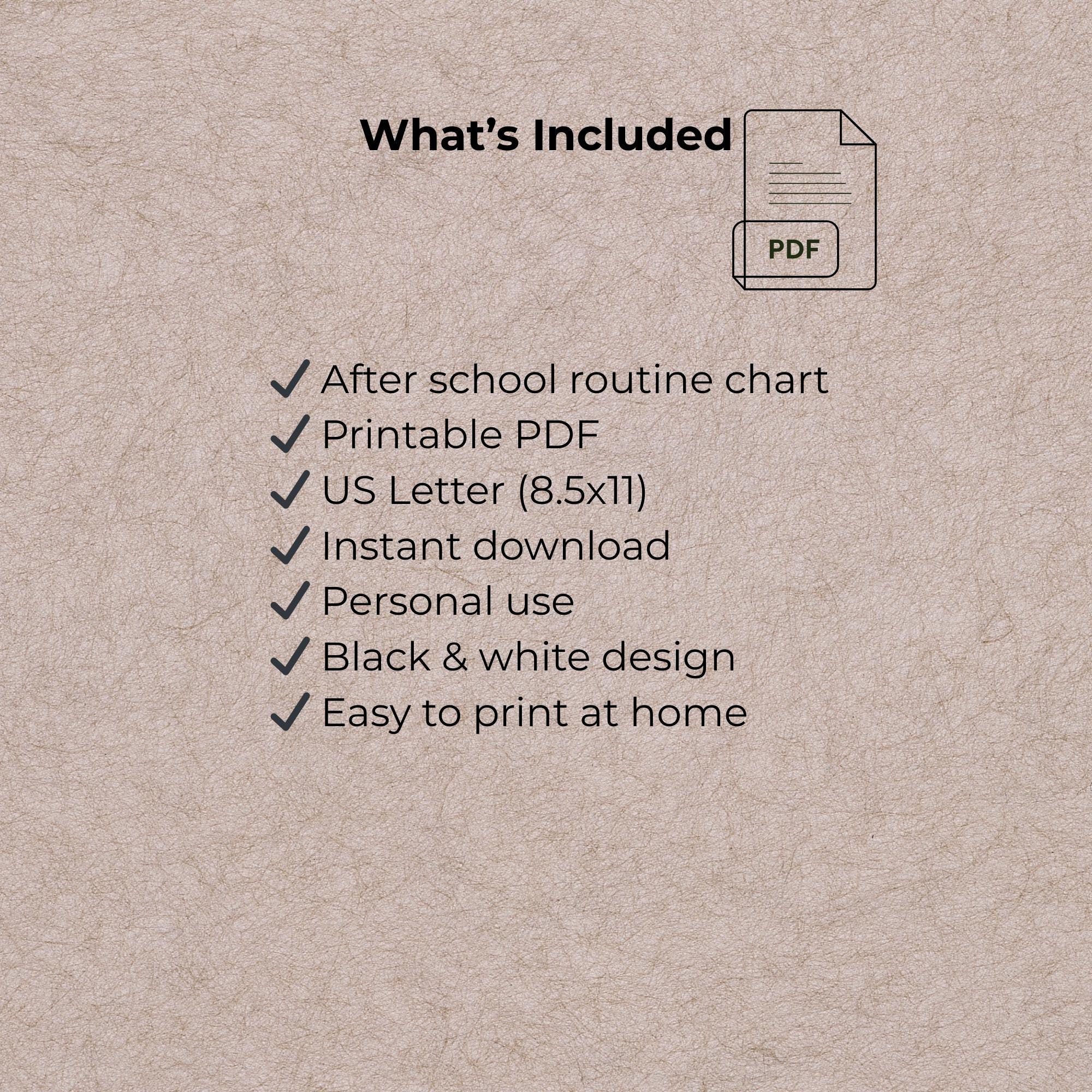 After School Routine Tracking Chart After School Routine Chart Printable – Visual Schedule for Autism, ADHD ...