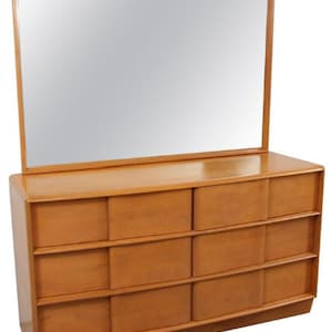 Heywood Wakefield Mid-Century 6 Drawer Low Boy with Mirror