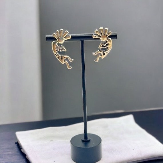 Vintage sterling Kokopelli earrings Keyonnie Bega… - image 2