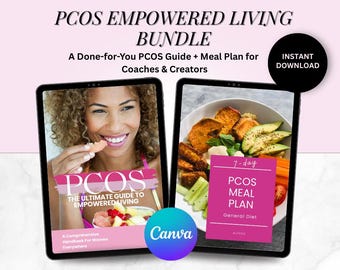 PCOS Wellness PLR Bundle | Canva Ebook + 7-Day Meal Plan (Digital Download)