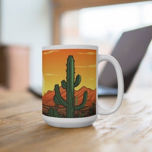 Kaktus Wüste Kaffeetasse, tolles Geschenk für den Kaktus Liebhaber, Arizona Wüste, Kaffeetasse