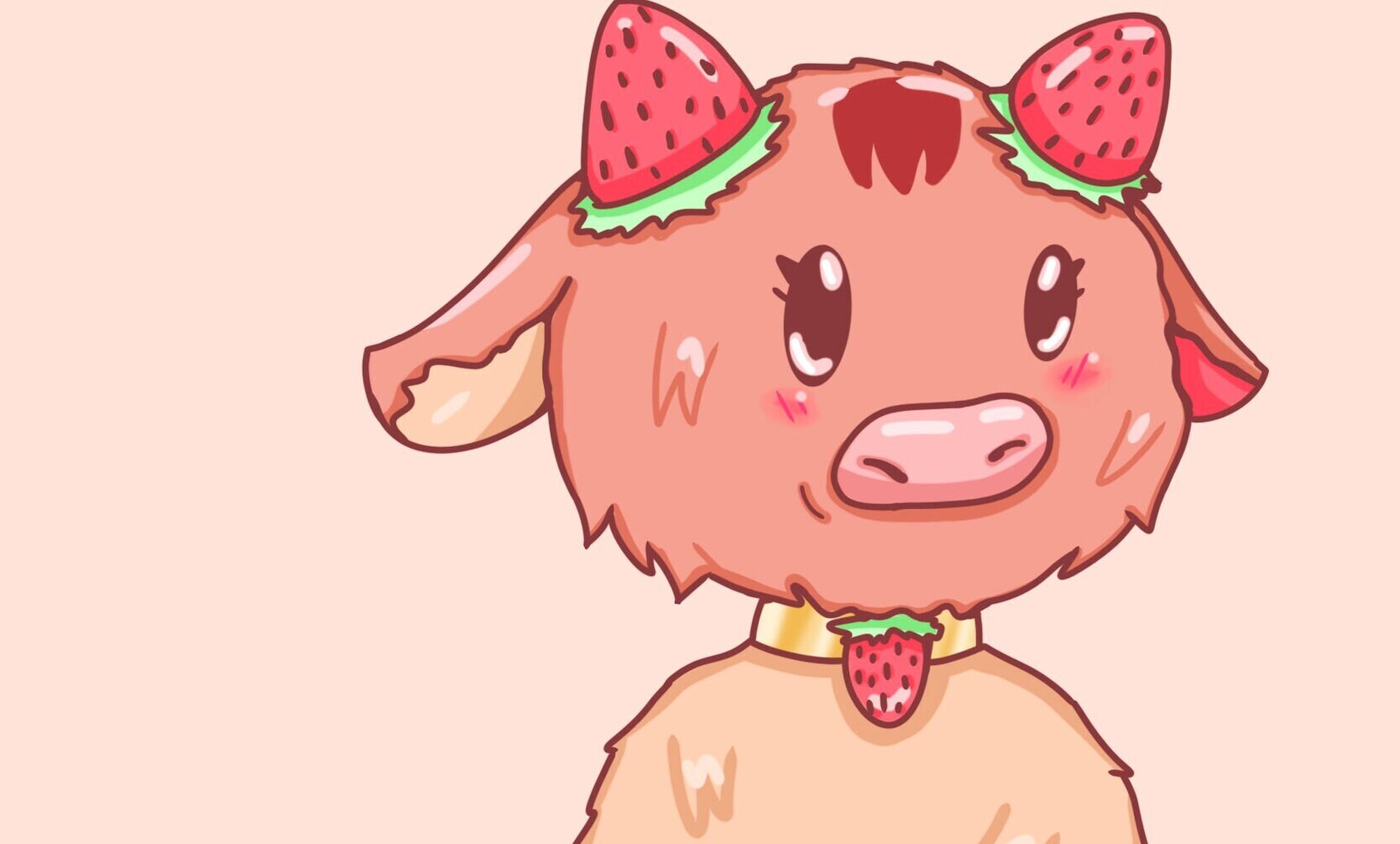 I drew a strawberry cow : r/Kawaii