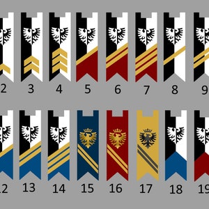 Lego Castle - Black Falcon Unit Flags - Fabric Flags and Banners to enhance your builds