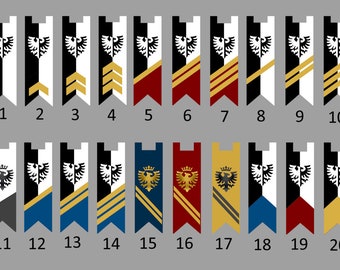 Lego Castle - Black Falcon Unit Flags - Fabric Flags and Banners to enhance your builds