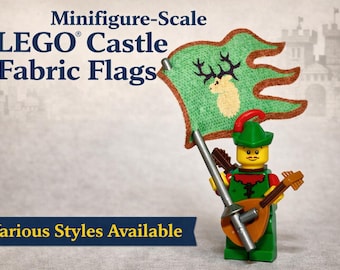 Banderas de tela LEGO® Castle – Varios estilos – Accesorios medievales a escala de minifigura