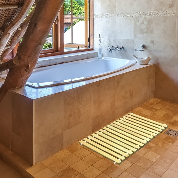 Wooden Bath Mat - Etsy UK