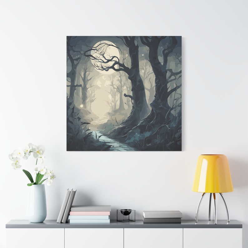 Dark Forest Canvas Wall Art Large Size High Quality Print for Bedroom ...
