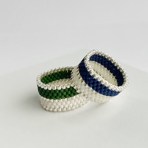 Seed Bead Ring, Beaded Ring, Seed Bead Band Ring, Bead Woven Ring, Peyote Delica Ring, Seed Bead Jewelry, Minimalist Seed Bead Wide Ring
