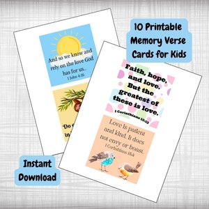 Cartões de Versículos para Memorizar para Crianças, Nível Intermediário, para Imprimir - Tema Tudo sobre o Amor