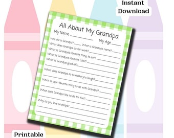 All About My Grandpa Printable