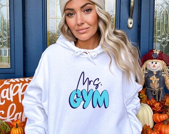 Funny Gym Hoodie, Mrs Gym Hooded Sweatshirt, Women Workout Hoodies, Cozy Fitness Hoodie, Gym Gifts, Workout Clothes