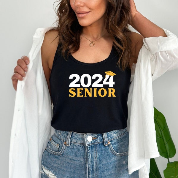 Women Senior Year 2024 Tank Top, Cute College Tank Top, Class of 2024 Shirt, Graduation Tank Tops, College Ladies Tanks, College Women Shirt