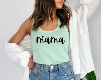 Mama Tank Top | Mothers Day Gift for Her | New Mom Gift | Mama Racerback Shirt | Mom to Be Gift | Cute Mama Tee | Mom Birthday Gift Women