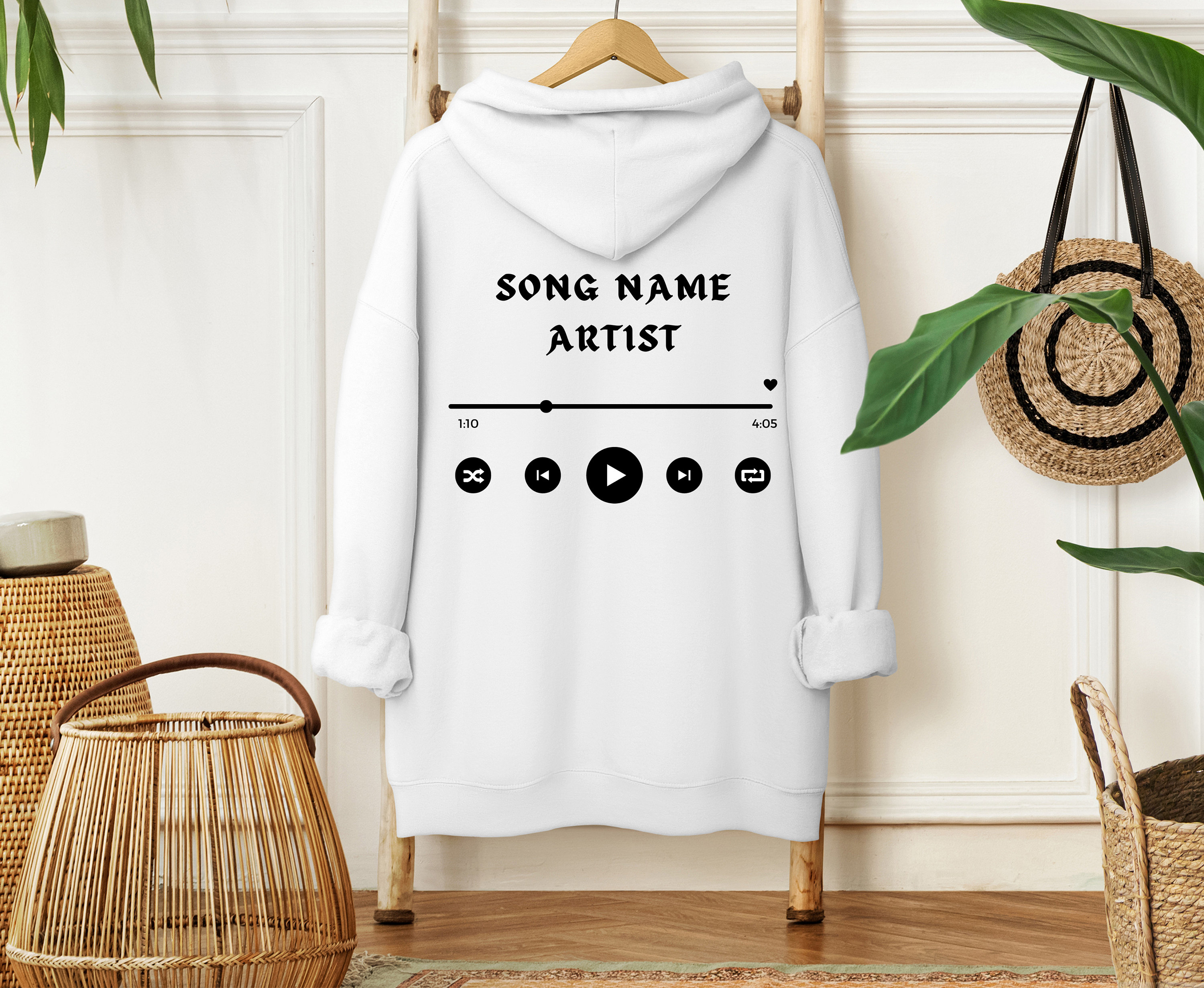 Custom Playlist Hoodie, Personalized Song Name Hoodies, Music Hoodie