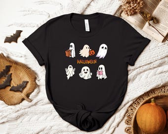 Jolie chemise fantôme d'Halloween pour femme : t-shirt de saison fantasmagorique