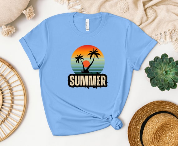 Summer Sunset TShirt - Palm Tree Shirt - Summer Trip Tee - Beach Tees