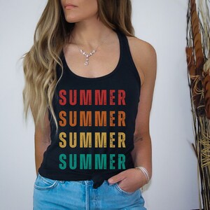 Womens Summer Tank Top | Beach Girls Trip Shirt | Summer Gift for Her | Colorful Summer Racerback | Summer Gradient Tank Women