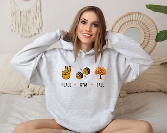 Peace Gym Fall Hoodie, Womens Fitness Gift