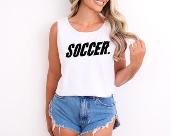 Soccer Tank Top Women | Soccer Gift for Her | Game Day Racerback | Soccer Mom Gift | Soccer Girl Tank | Spring Soccer Tank Top