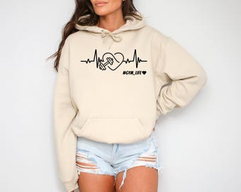 Gym Life Hoodie | Gym Gift for Her | Heart Dumbbell Graphic Pullover | Workout Gift for Girlfriend | Lifting Hoodie Women | Gym Rat Gift