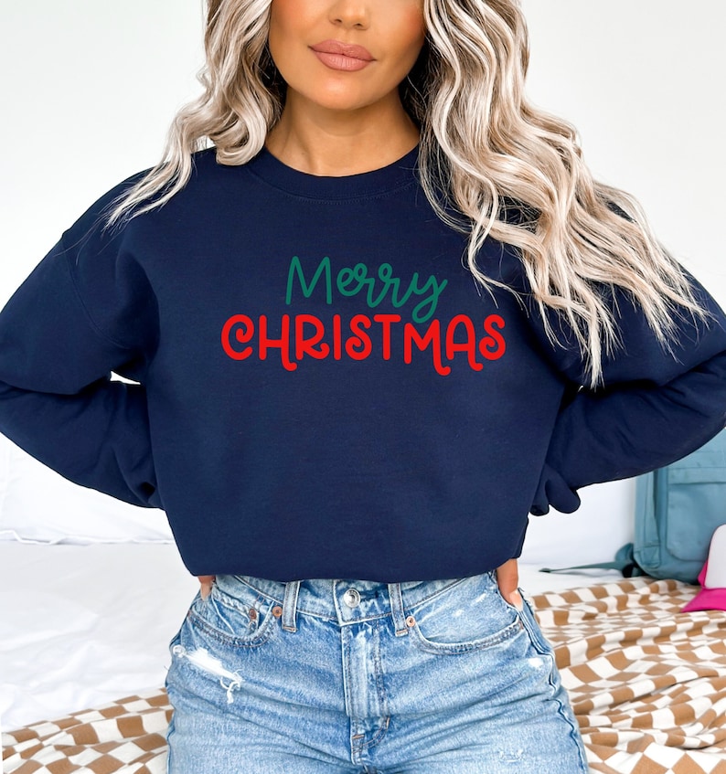 Merry Christmas Sweatshirt Holiday Sweaters Gift for Etsy