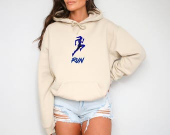 Running Hoodie, Runner Hooded Sweatshirt, Marathon Hoodie, Womens Running Gift, Marathoner Pullover, Running Gift for Her, Run Mom Hoodie
