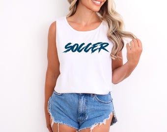 Soccer Tank Top Women Next Level | Soccer Mom Gift | Soccer Girlfriend Shirt | Game Day Racerback | Soccer Gift for Her | Soccer Player Tank