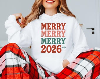 Merry Christmas 2026 Hoodie - Xmas Family Sweater - Christmas Style Gift