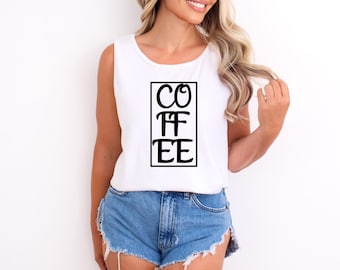 Coffee Tank Top | Coffee Lover Gift for Her | Coffee Mom Tank | Iced Coffee Racerback | Caffeine Lover Tank | Coffee Gift Women