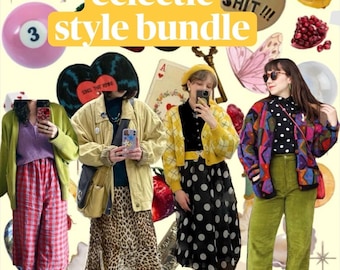 Eclectic personalized style bundle, Quirky , Secondhand Clothing Mystery Bundle, Personal Stylist  Thrifted Clothing Bundle,  Colorful
