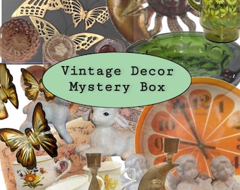 Vintage home decor mystery box! mcm, whimsical, 60s/70s decor