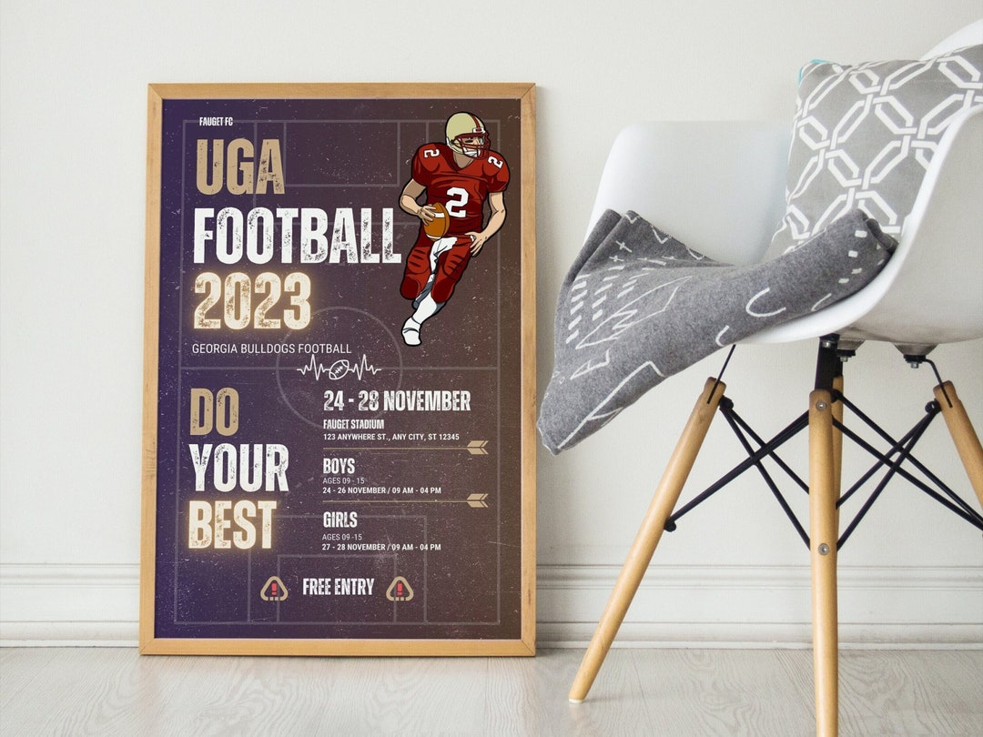 Uga Football Schedule 2023 Printable Wall Art Design Team A Vs Etsy uga-printable-football-schedule