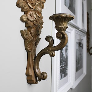 Candelabros de pared Syroco vintage de mediados de siglo x2
